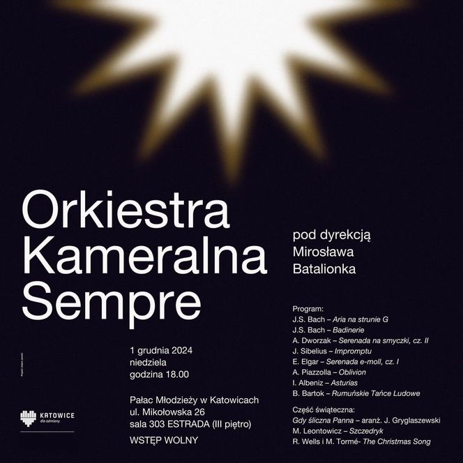 Koncert Orkiestry Kameralnej Sempre - niedziela 1 grudnia