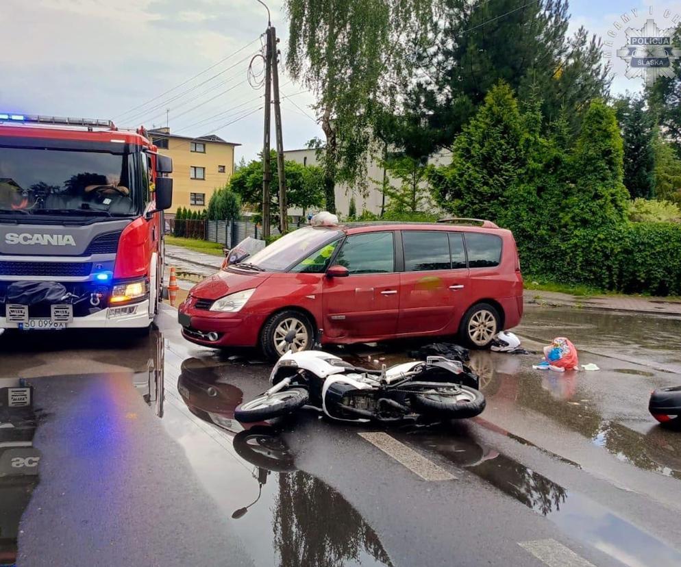 Makabryczny wypadek w Sosnowcu. Kierowca auta wjechał w motocyklistę. Mężczyzna nie żyje