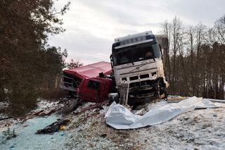Śmiertelny wypadek pod Myśliborzem. Dwaj kierowcy zginęli w zderzeniu trzech tirów [ZDJĘCIA].