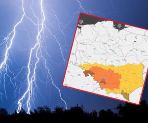 Burze z deszczem i gradem nad południową Polską. Żółte i pomarańczowe alerty pogodowe