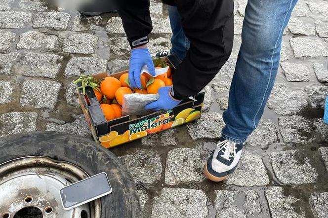 Marihuana w pomarańczach na obwodnicy Leszna