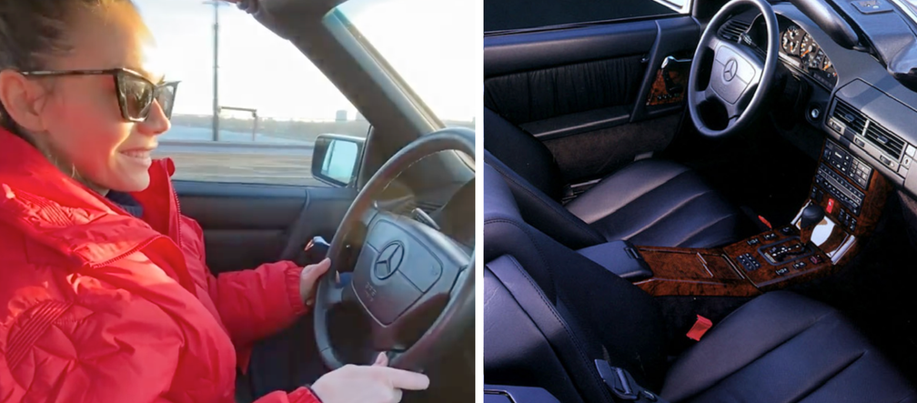 Olga Bołądź w Mercedesie SL 500