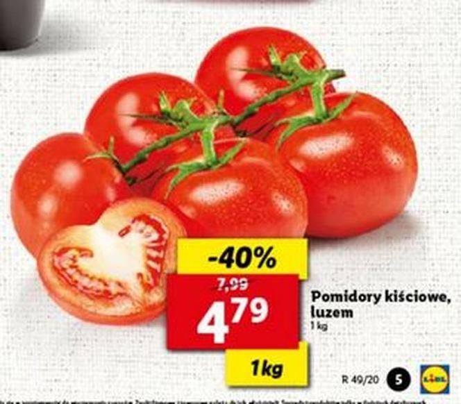 Pomidory kiściowe tylko 4,79 zł/1 kg