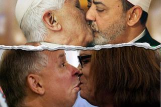 Papież Benedykt XVI chciał pozwać za pocałunek z imamem  al-Tajebem. SZOKUJĄCE ZDJĘCIE na reklamie Bennetona