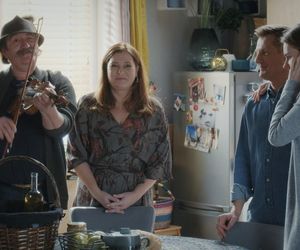 M jak miłość odc. 1869. Paweł (Rafał Mroczek), Haneczka (Elżbieta Firek), stryj Jędrzej Gutowski (Piotr Majerczyk), Franka (Dominika Kachlik)