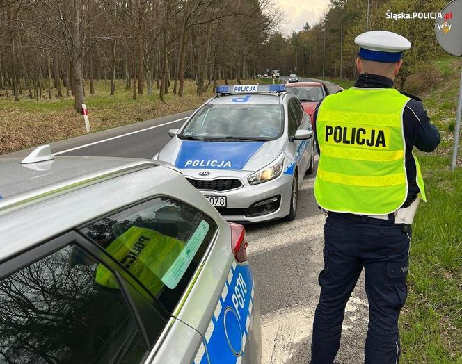 Kontrola prędkości przez policję śląską