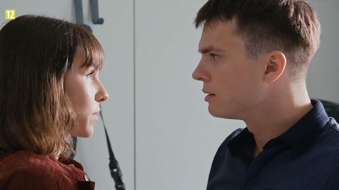 M jak miłość odc. 1887. Tomek Kubicki (Chris Cugowski), Justyna (Marta Malinowska)