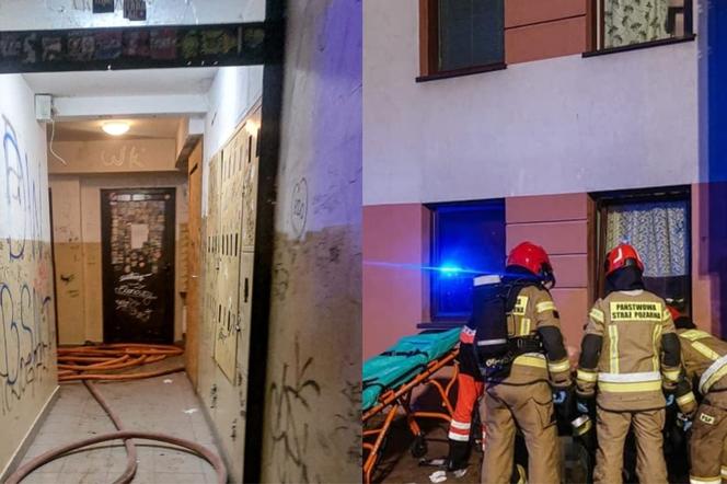 Pożar bloku w Toruniu. Siedem zastępów straży pożarnej w akcji