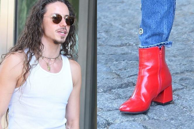 Michał Szpak w czerwonych kozakach