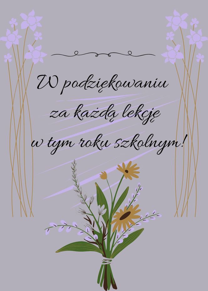 Podziękowanie dla nauczyciela do druku