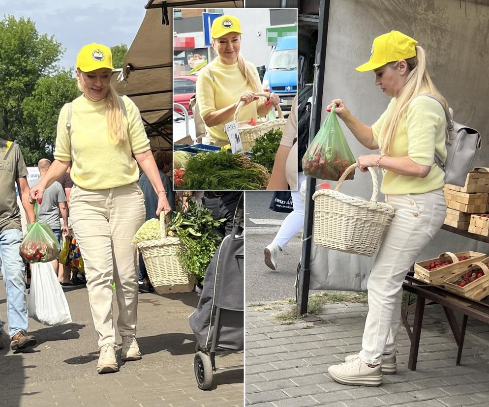 Europosłanka Wcisło buszuje na bazarku.