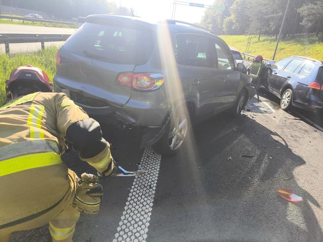 Wypadek na autostradzie A4 w Mysłowicach