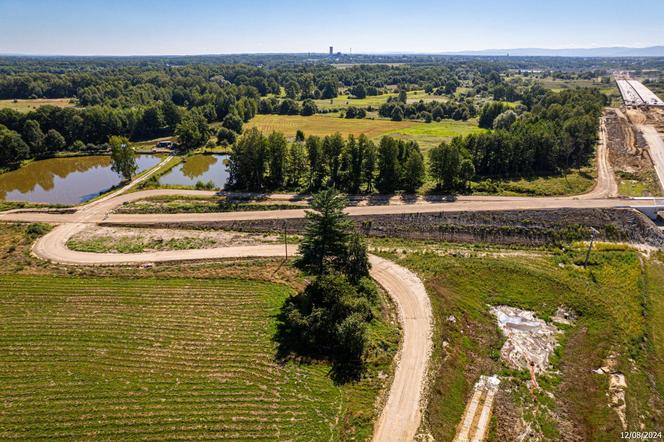 Plac budowy S1 Oświęcim - Dankowice w sierpniu 2024