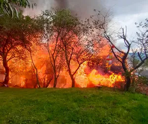 Drewniany dom płonął jak pochodnia! Właścicielka straciła cały dobytek życia