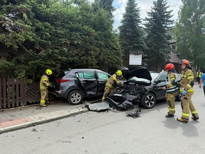 Zderzenie samochodów w Białym Dunajcu