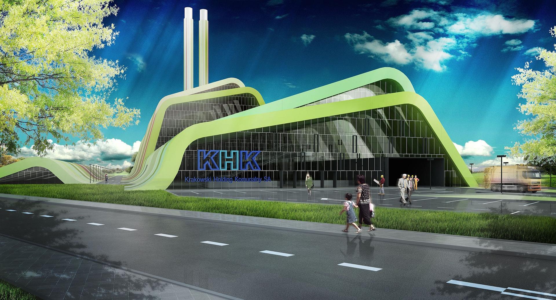 Spalarnia śmieci w Krakowie, projekt Michał Teller, Bogusław Wowrzeczka oraz Filip Łapiński 