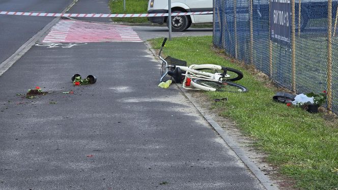 Samochód huknął w rowerzystkę! Kobieta nie przeżyła. Wszystko się nagrało