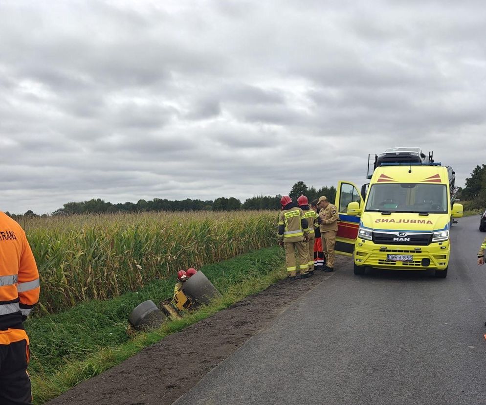 Dramat na drodze pod Oleśnicą. Walec zmiażdżył operatora