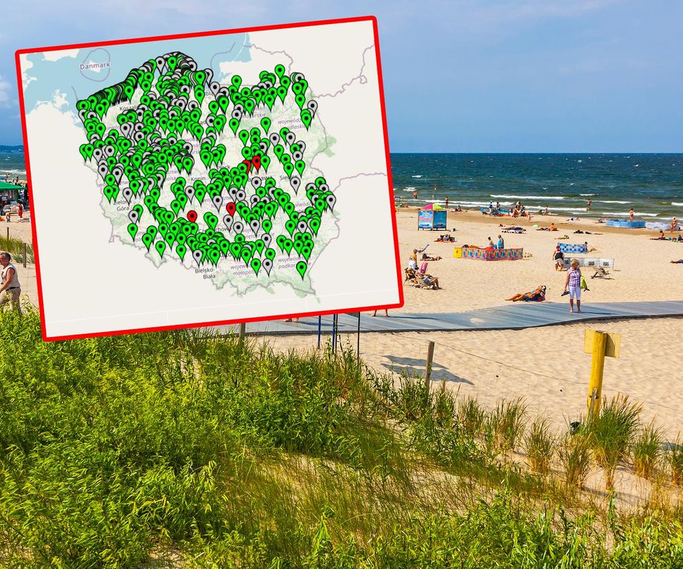 Mapa sinic 2025. Które kąpieliska są zamknięte?
