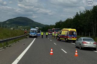 Śmiertelny wypadek na S1 pod Żywcem. Nie żyje 48-latek