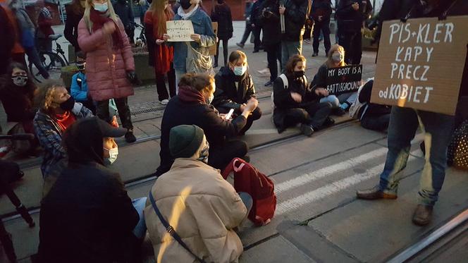 Protest na ul. Gdańskiej w Bydgoszczy