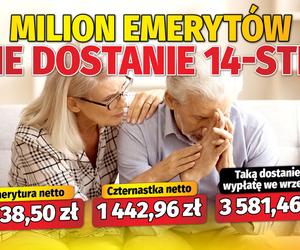 Milion emerytów nie dostanie 14-stki