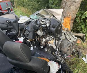 Samochód z czteroosobową rodziną uderzył w drzewo. Tragiczny wypadek na trasie Górowo Iławeckie – Kamińsk