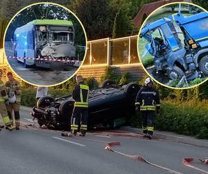 Pijany kierowca wywrotki staranował autobus miejski. 12 osób rannych, a trzy walczą o życie
