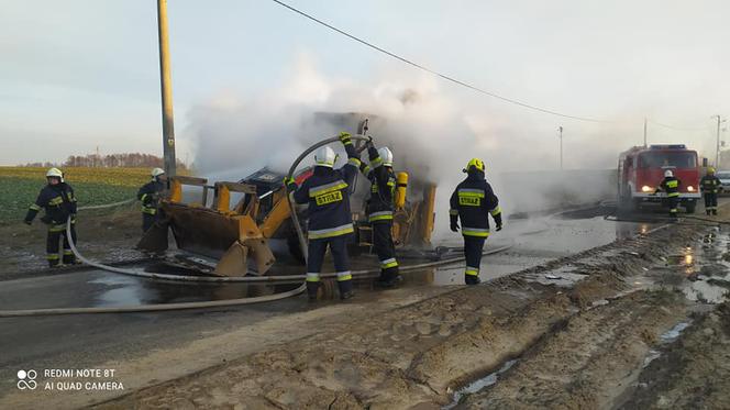 Pożar koparki na budowie trasy S5 w Niewieścinie! Gigantyczne straty [ZDJĘCIA]