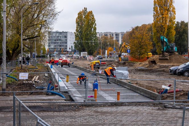 Budowa tramwaju na Stegny w Warszawie