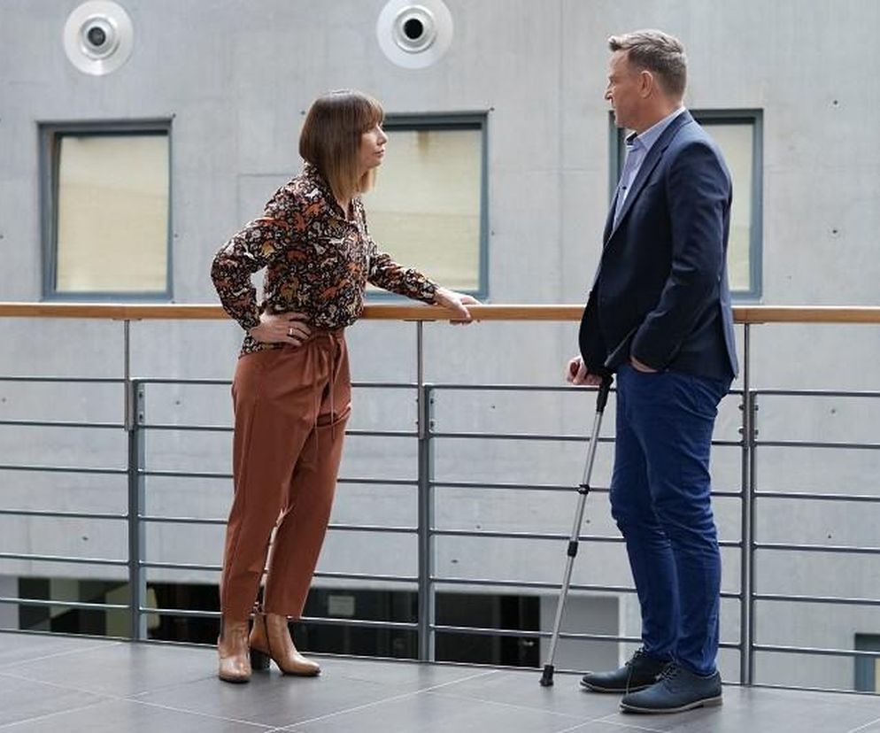 Pierwsza miłość odc. 3767. Grażyna (Grażyna Wolszczak), Michał (Wojciech Błach)