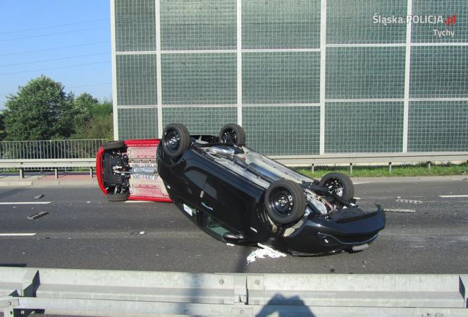 Wypadek lawety na DK1 w Tychach