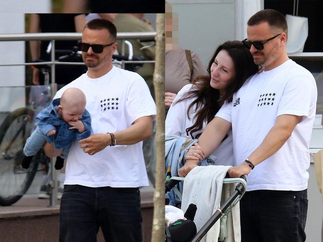 Marcin Hakiel z Dominiką i synkiem Romeo w Sopocie