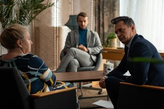 Na dobre i na złe odc. 951. Andrzej Falkowicz (Michał Żebrowski), pani Jadzia (Aldona Jankowska)