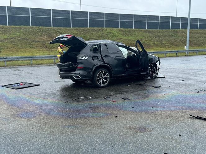 Wypadek komendanta policji na autostradzie A1