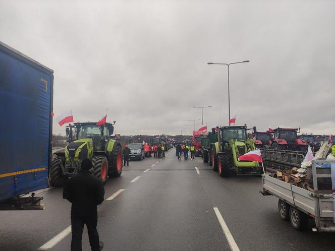 Protest rolników w Elblągu na S7