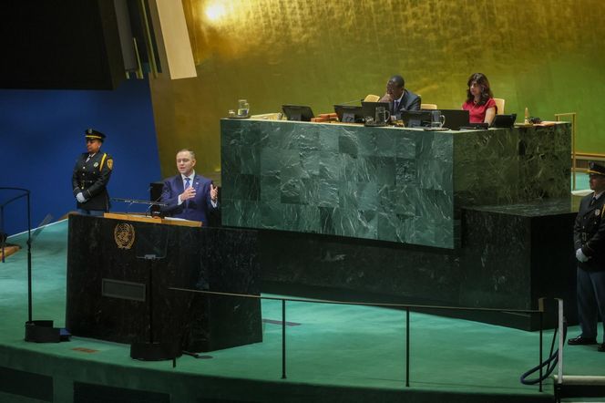 Prezydent RP Karol Nawrocki podczas 80. sesji ONZ w USA