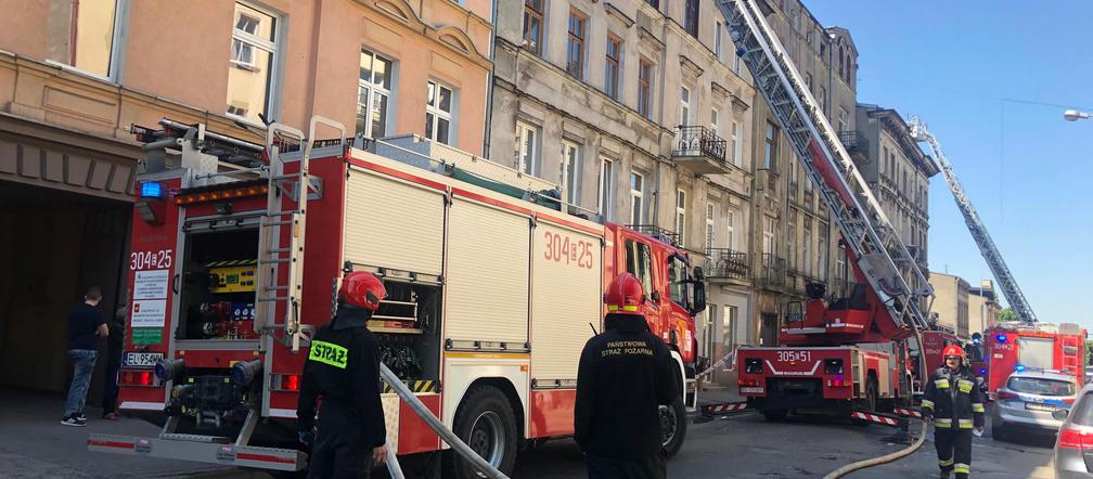 Pożar na Zarzewskiej w Łodzi