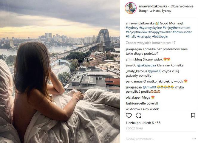 Anna Wendzikowska nago w łóżku