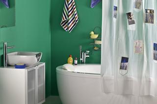 Zielone ściany w łazience