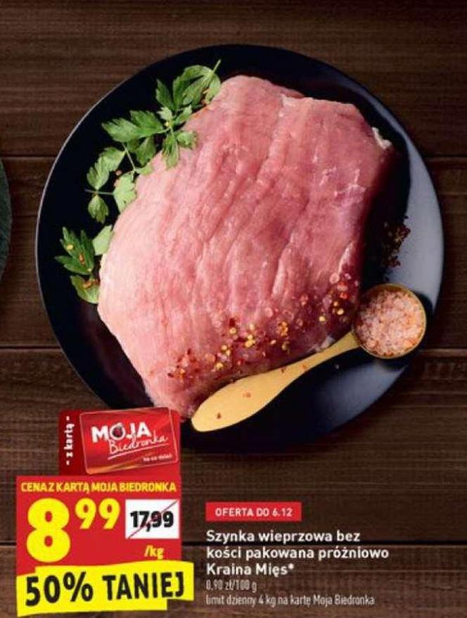 Biedronka -  MEGA promocje od 3.12. Jabłka za pół ceny, tanie mięso i sery, świąteczne słodycze za darmo!