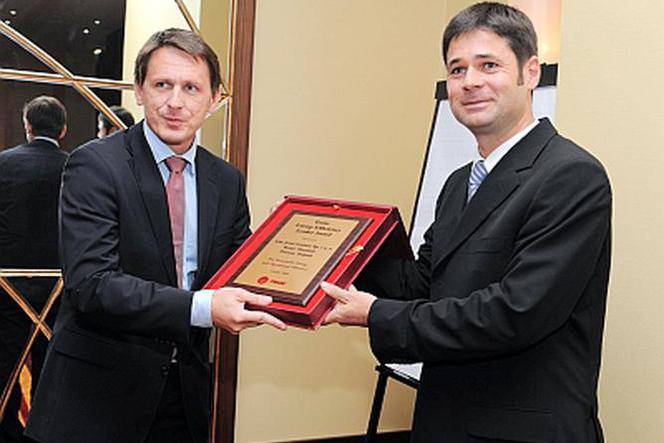 Na zdjęciu, od lewej: Rafał Gierczak, dyrektor generalny LIM Joint Venture Sp. z o.o. i Jean-David Soual, wiceprezydent Trane ( (28 października 2009, Hotel Marriott w Warszawie)