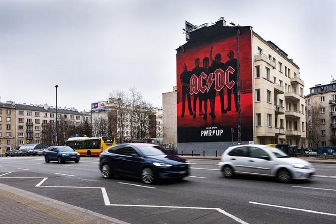 AC/DC - mural w Warszawie