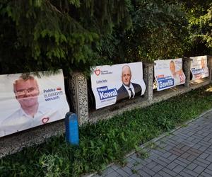 Rzeszowskie osiedla pozaklejane plakatami wyborczymi. Plakat na plakacie 