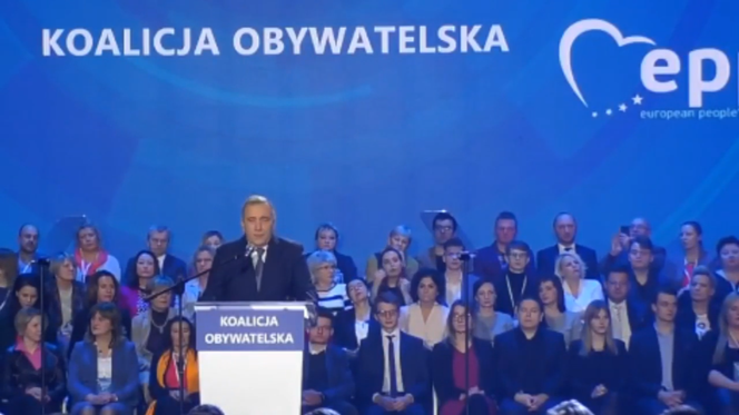 Grzegorz Schetyna na konwencji PO
