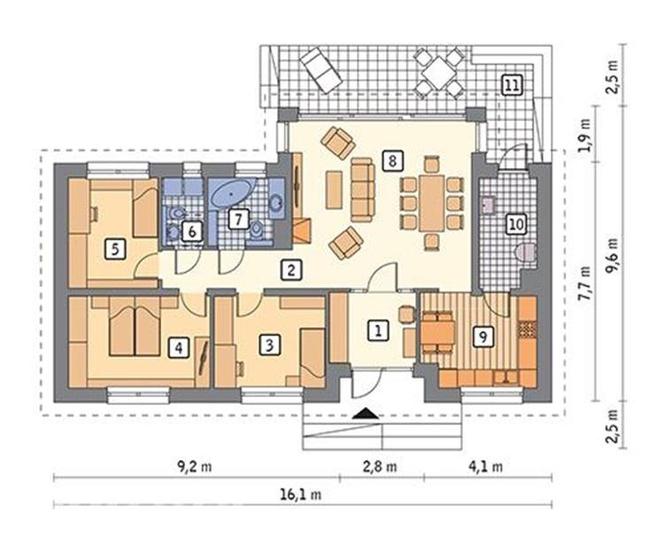 Projekt domu Efektowny z katalogu Muratora - plan budynku