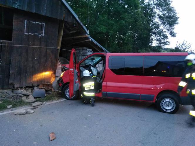 Kicznia. Uderzył samochodem w budynek. Wszystko przez dzikie zwierzę