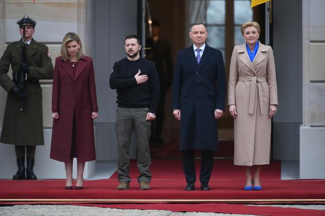 Zełenski z żoną w Pałacu Prezydenckim. Tak przywitał ich Duda