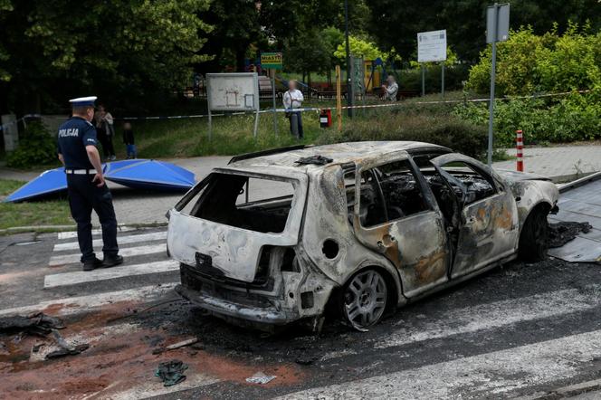 Wybuch samochodu w Zielonej Górze