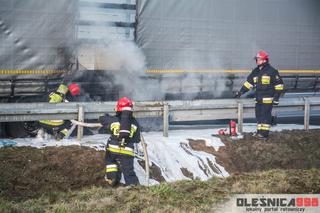 Pożar tira na S8 pod Oleśnicą
